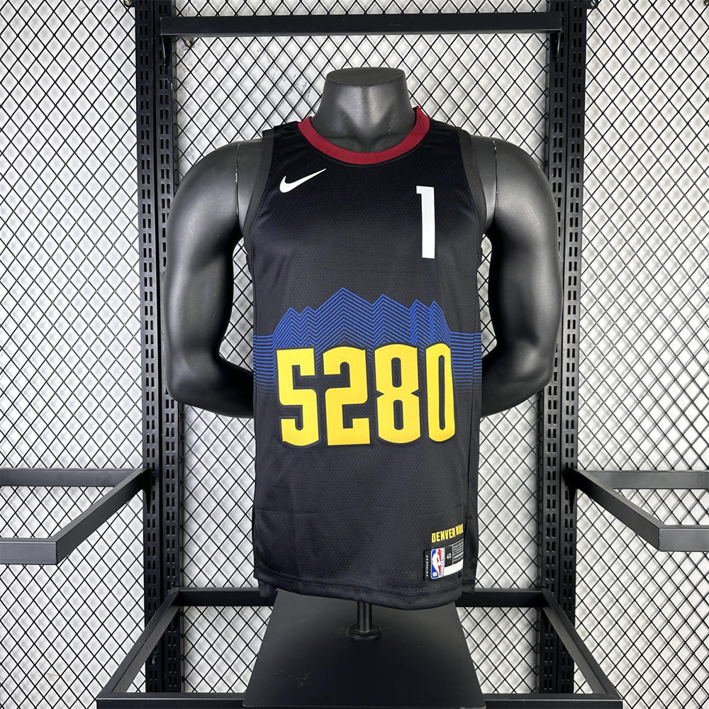 NBA Denver Nuggets 2024 City Edition Round Neck Black jersey PORTER JR.#1 S-XXL