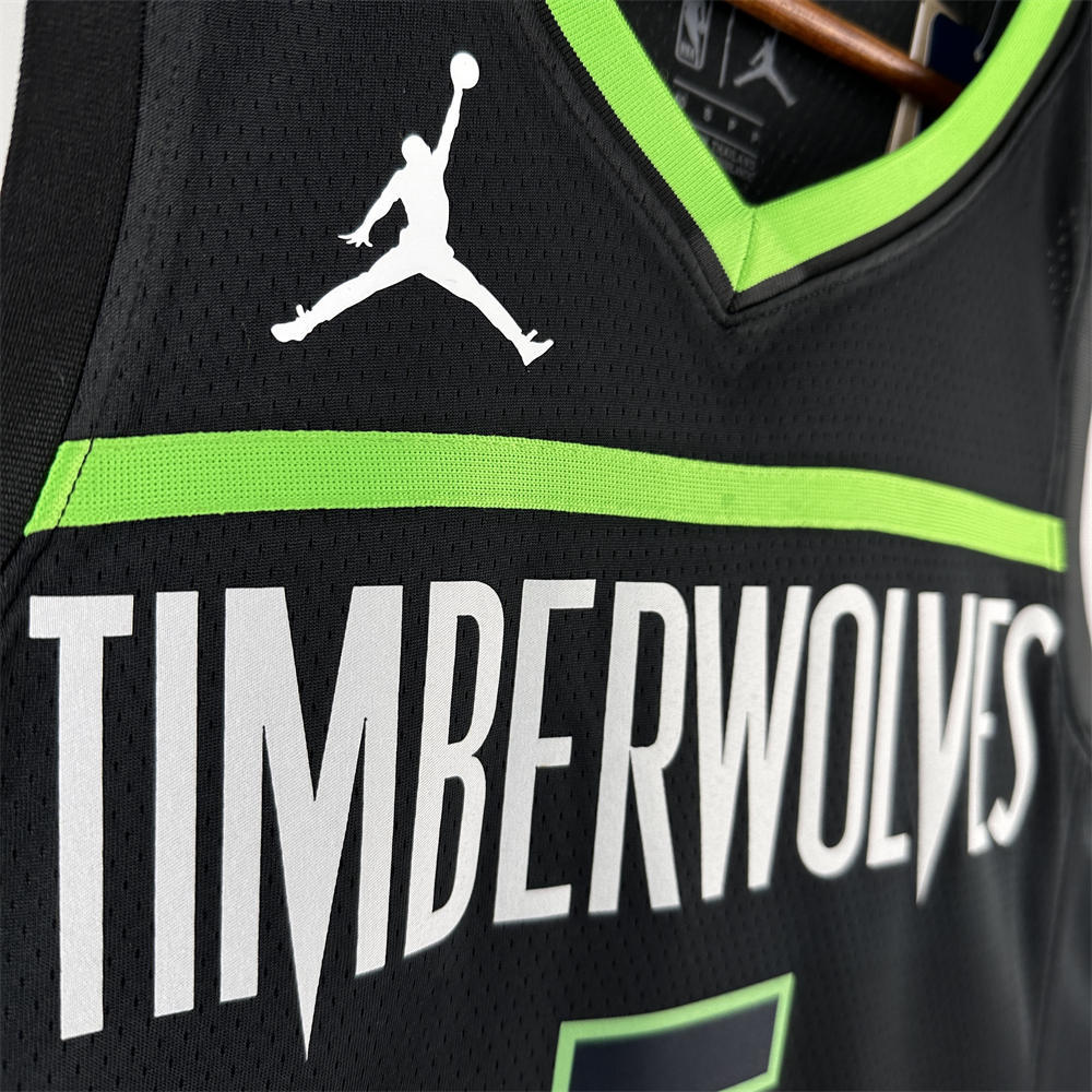 NBA Minnesota Timberwolves 2024 JORDAN Edition V-Neck Black Jersey EDWARDS#5 S-XXL