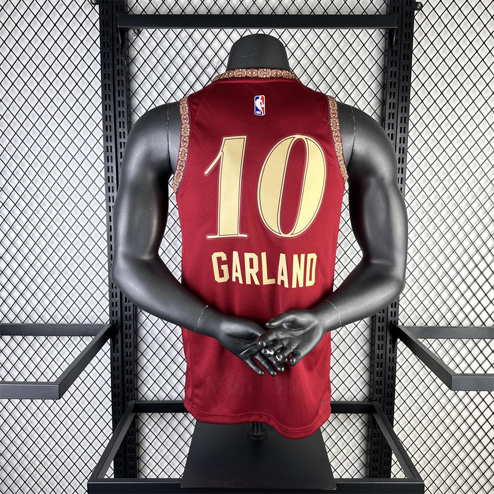 NBA Cleverland Cavaliers 2024 Round Neck Red jersey GARLAND#10 S-XXL