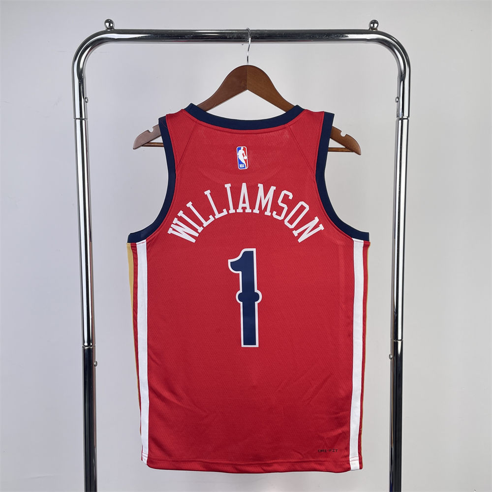 NBA New Orleans Pelicans Round Neck Red jersey WILLIAMSON#1 S-XXL