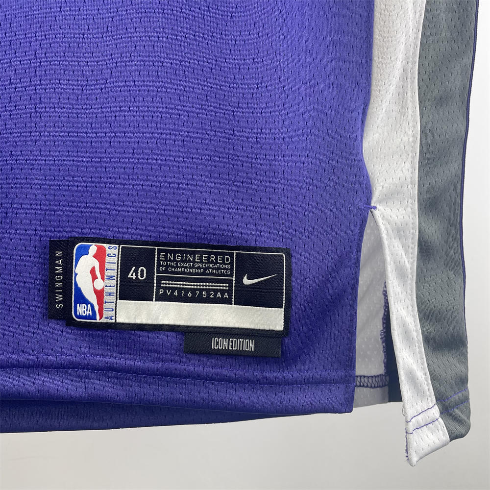 NBA Scaramento Kings 2024 V-Neck Purple jersey FOX#5 S-XXL
