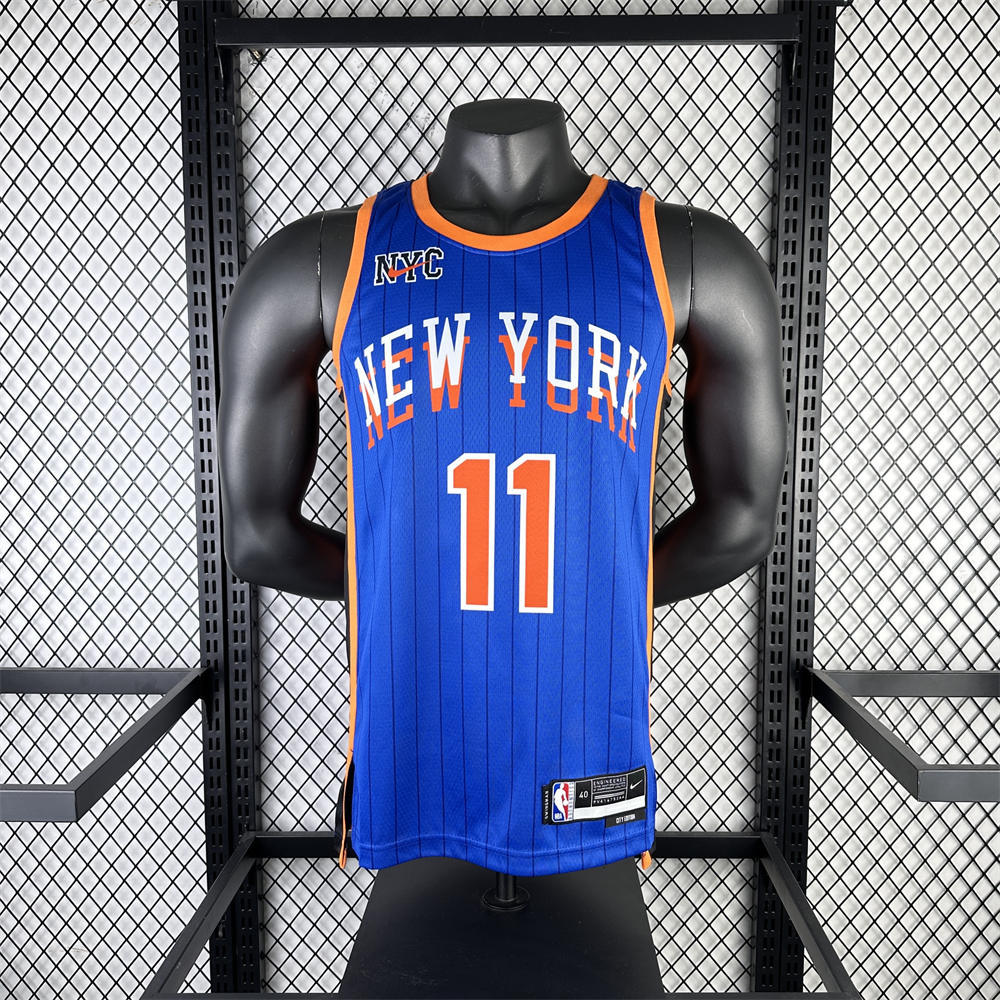 NBA New York Knicks 2024 Round Neck Blue jersey BRUNSON#11 S-XXL