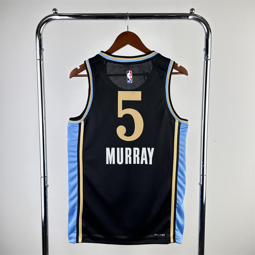 NBA Altanta Hawks 2024 Round Neck City Edition Black Jersey MURRAY#5 S-XXL