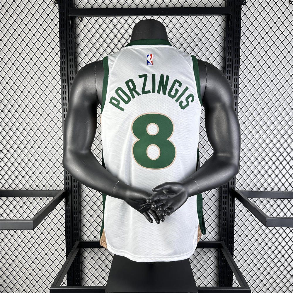 NBA Boston Celtics 2024 City Edition Round Neck White Jersey PORZINGIS#8 S-XXL
