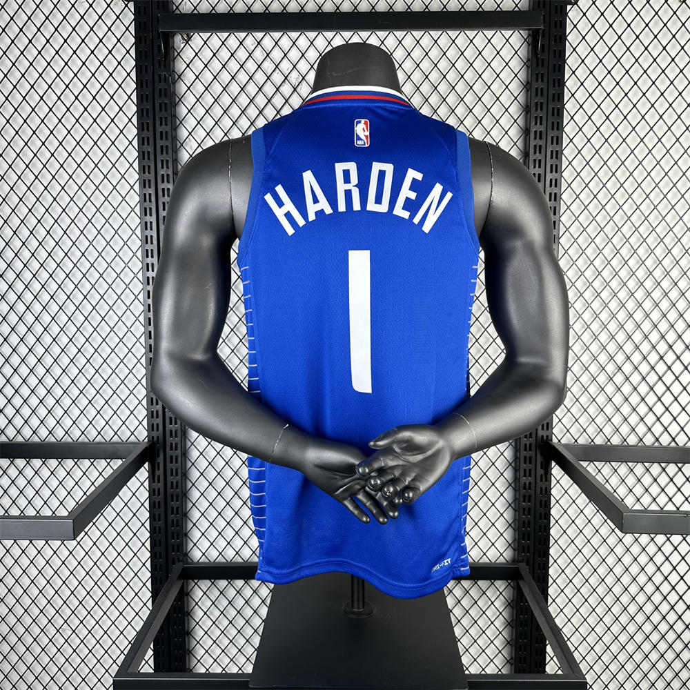 NBA Los Angeles Clippers 2023 V-Neck Blue Jersey HARDEN#1 S-XXL