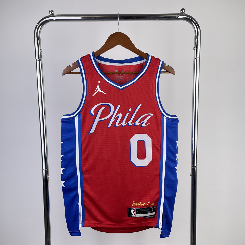 NBA Philadelphia 76ers MAXEY#0 2022/23 Jordan Brand Red Statement Edition Swingman Jersey S-XXL