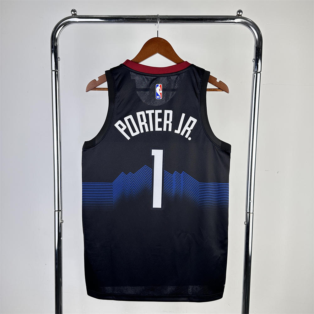 NBA Denver Nuggets 2024 City Edition Round Neck Black jersey PORTER JR.#1 S-XXL