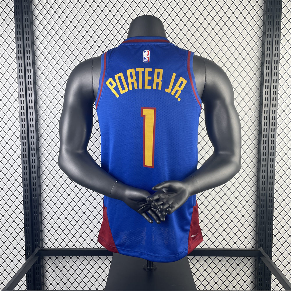 NBA Denver Nuggets 2024 Round Neck Blue jersey PORTER#1 S-XXL