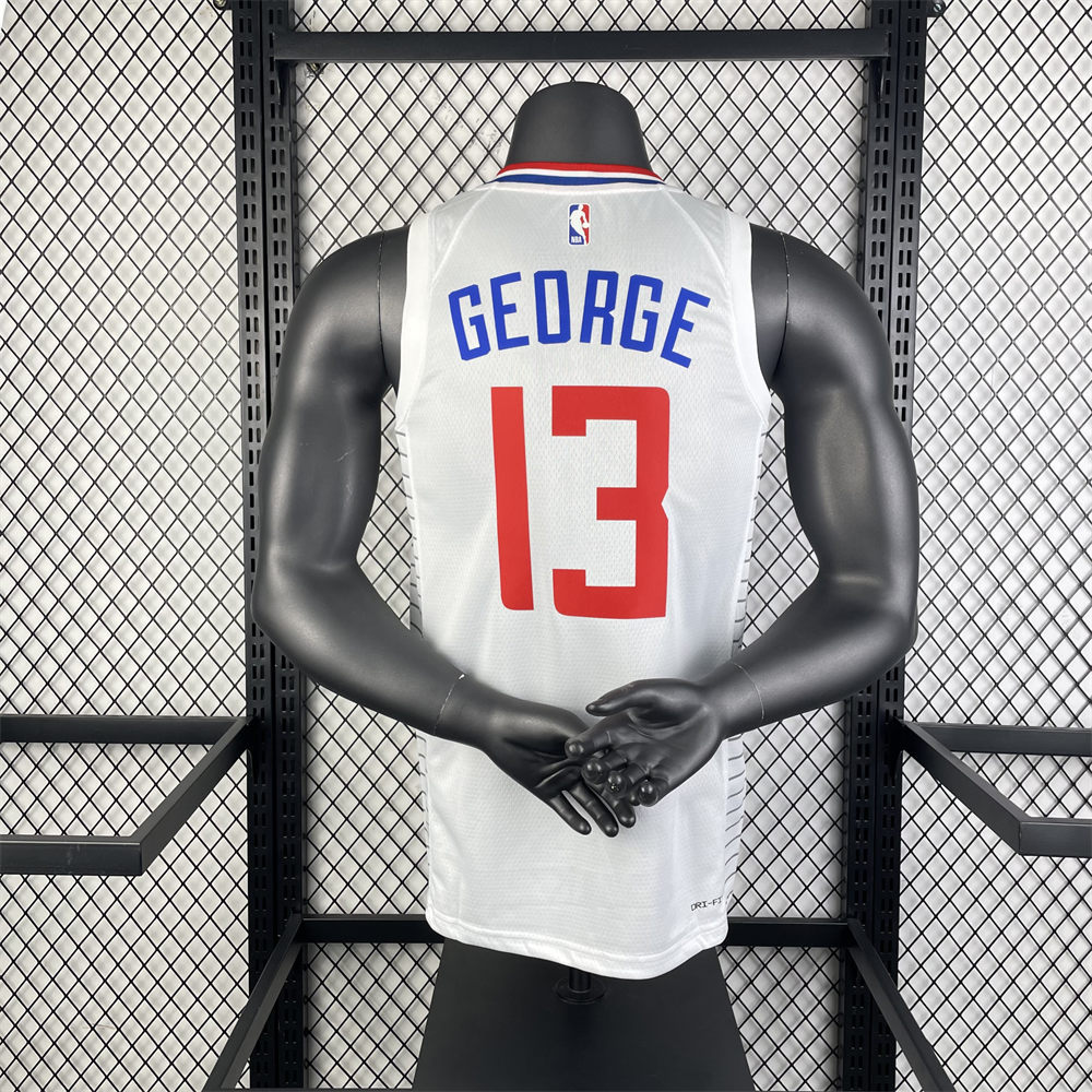 NBA Los Angeles Clippers 2023 V-Neck White Jersey GEORGE#13 S-XXL