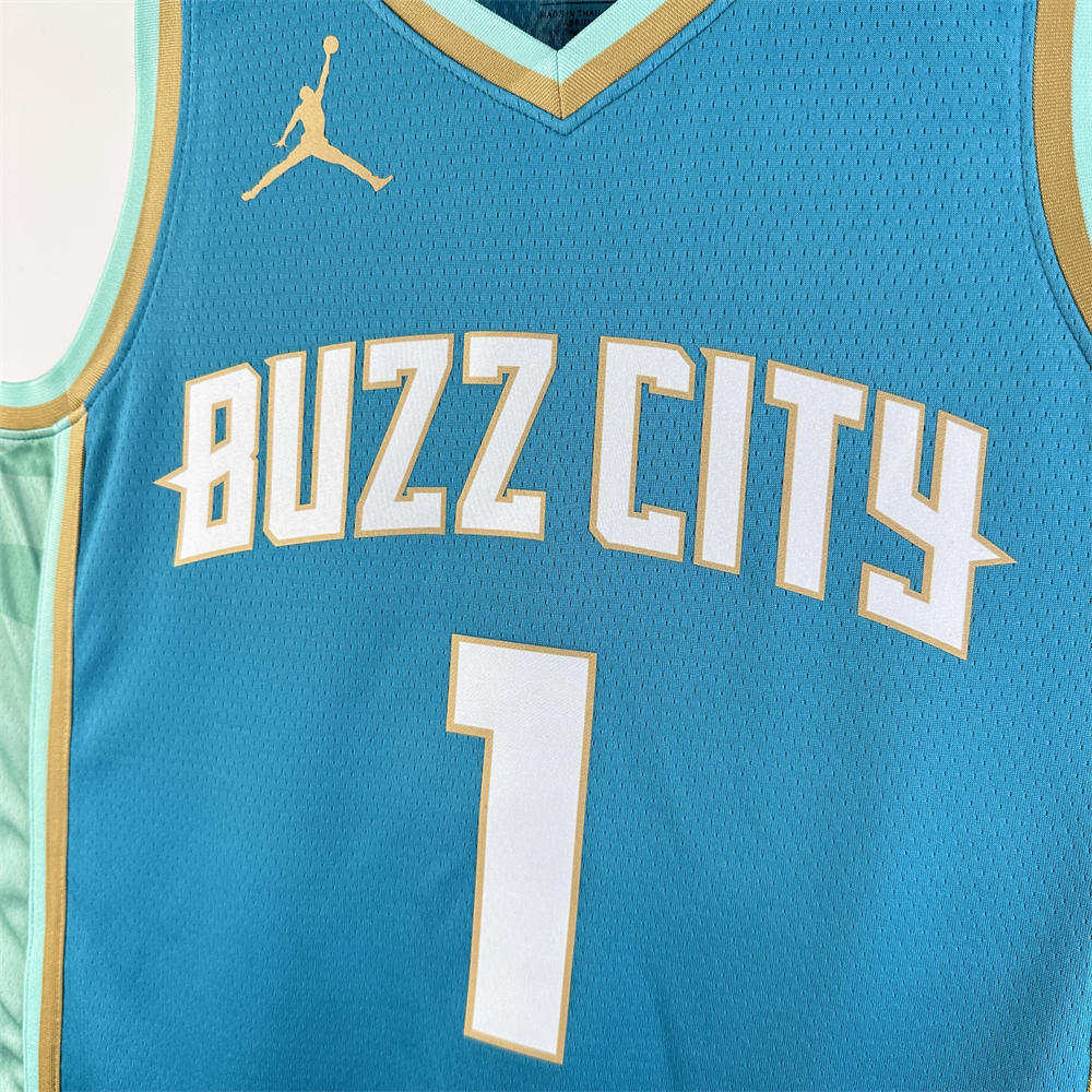 NBA Charlotte Hornets 2024 City Edition V-Neck Jersey BALL#1 S-XXL