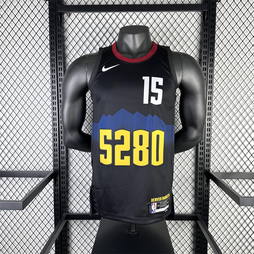NBA Denver Nuggets 2024 City Edition Round Neck Black jersey Jokić#15 S-XXL
