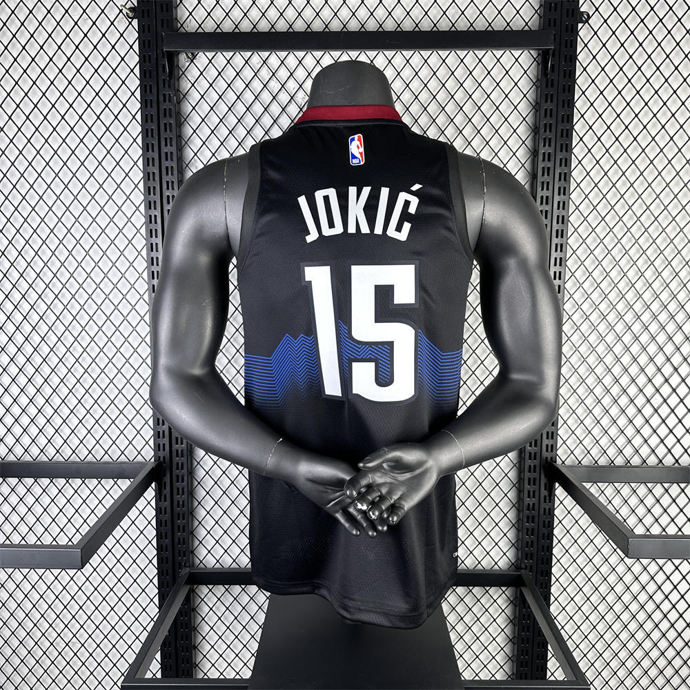 NBA Denver Nuggets 2024 City Edition Round Neck Black jersey Jokić#15 S-XXL