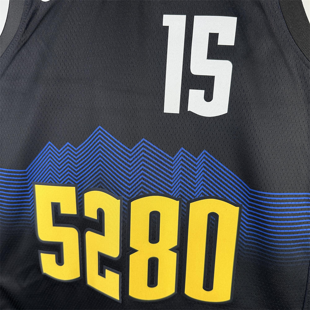 NBA Denver Nuggets 2024 City Edition Round Neck Black jersey Jokić#15 S-XXL