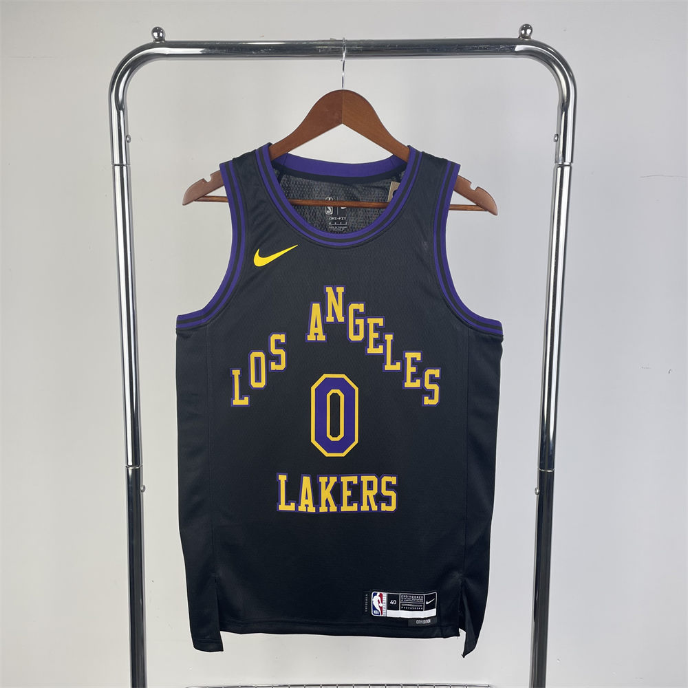 NBA Los Angeles Lakes 2024 Round Neck City Edition Black Jersey WESTBROOK#0 S-XXL