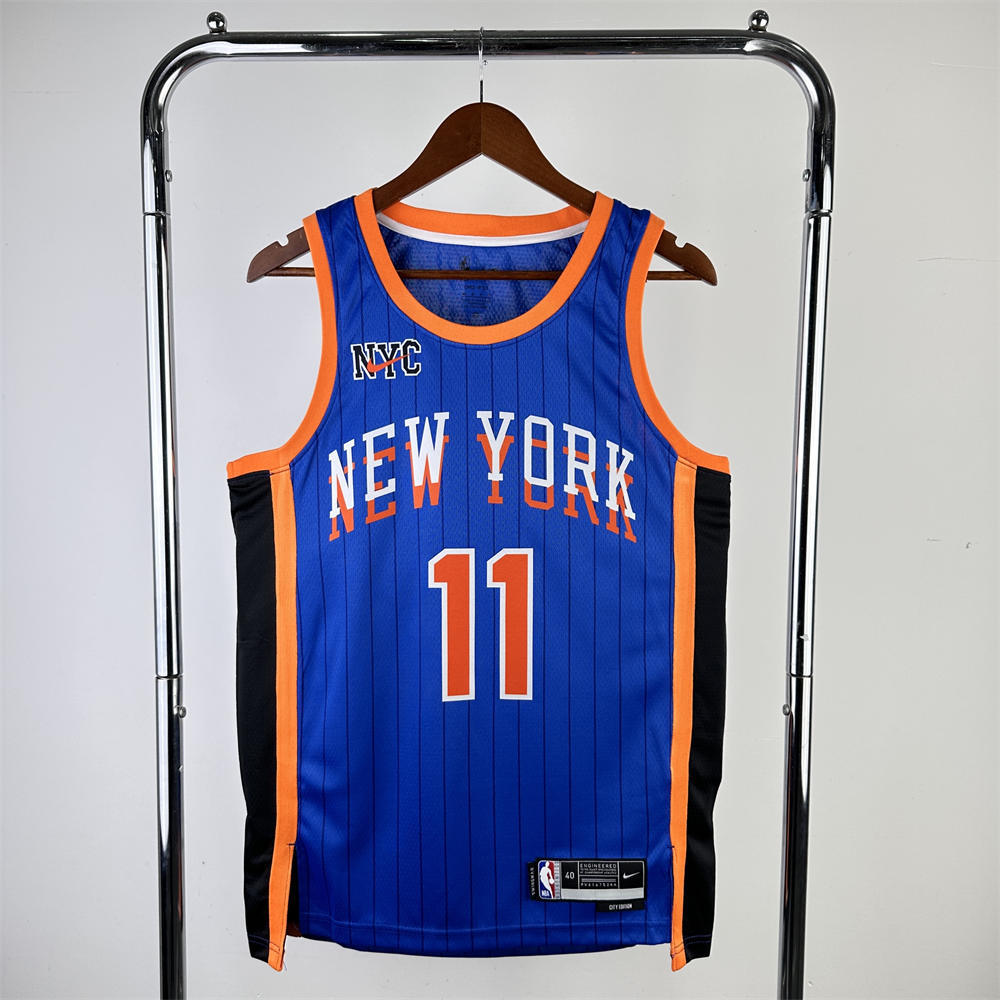 NBA New York Knicks 2024 Round Neck Blue jersey BRUNSON#11 S-XXL