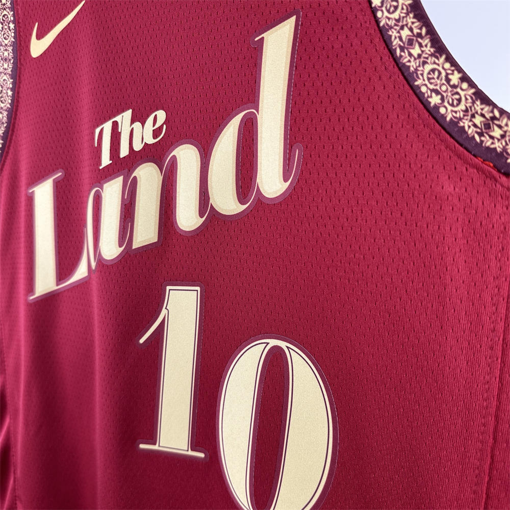 NBA Cleverland Cavaliers 2024 Round Neck Red jersey GARLAND#10 S-XXL