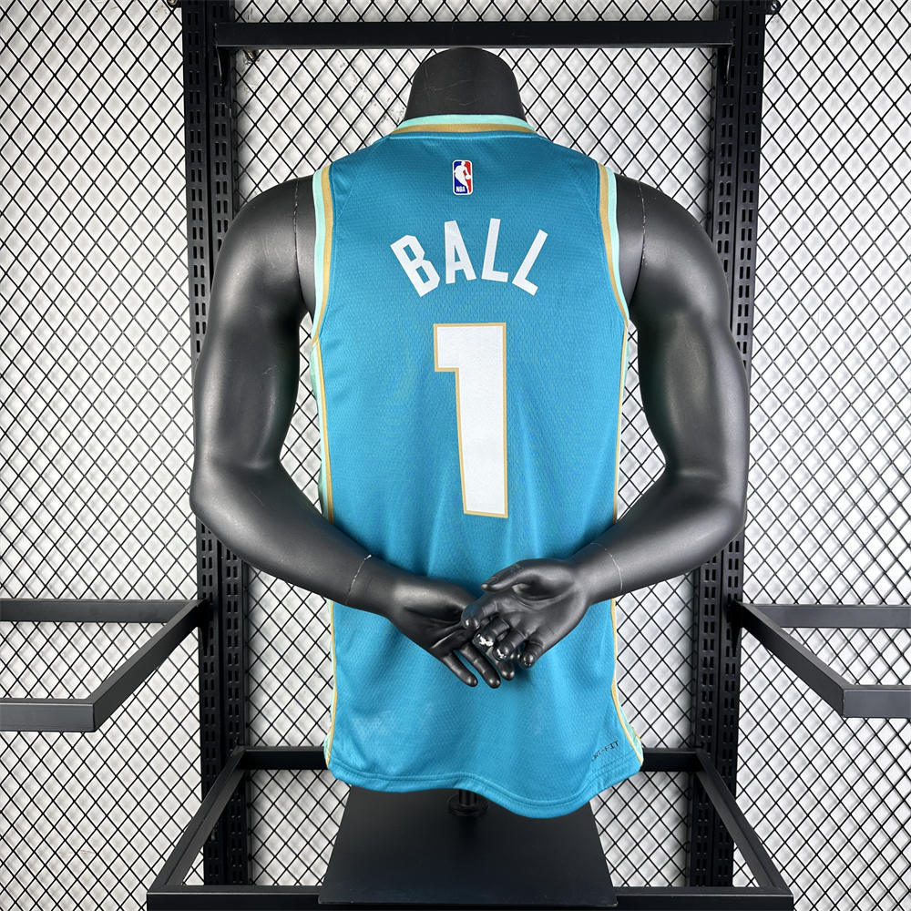NBA Charlotte Hornets 2024 City Edition V-Neck Jersey BALL#1 S-XXL