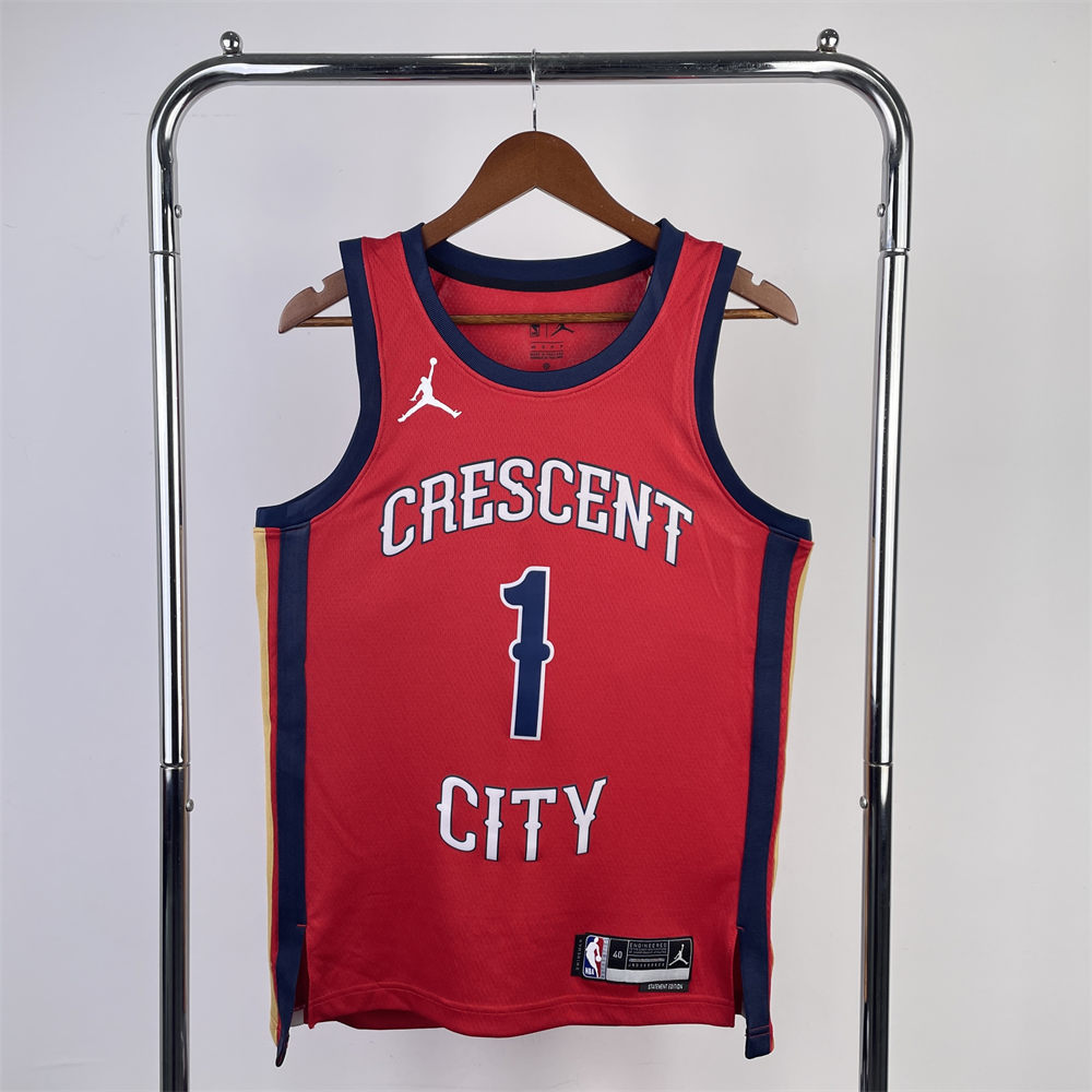 NBA New Orleans Pelicans Round Neck Red jersey WILLIAMSON#1 S-XXL