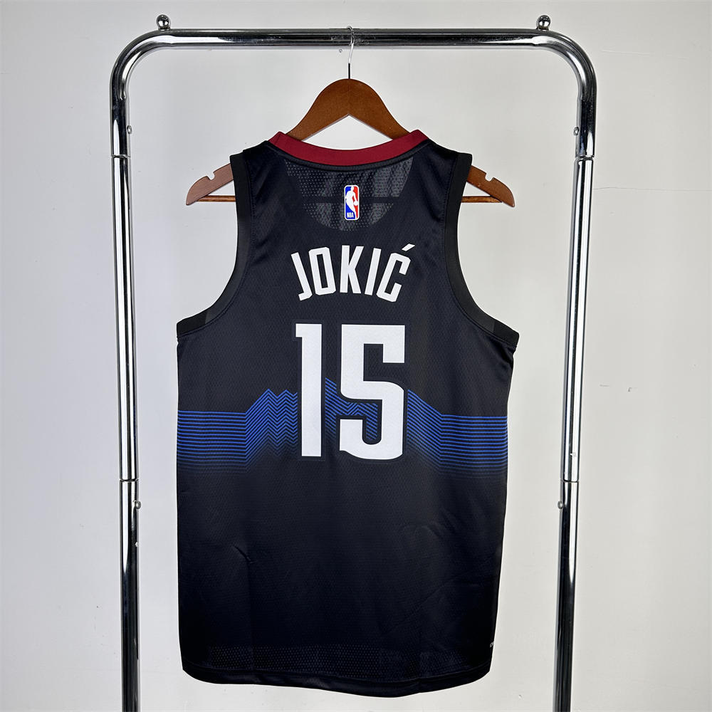 NBA Denver Nuggets 2024 City Edition Round Neck Black jersey Jokić#15 S-XXL
