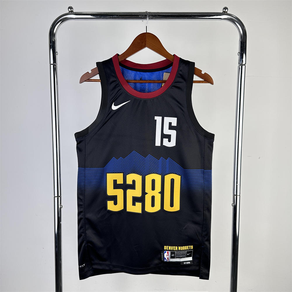 NBA Denver Nuggets 2024 City Edition Round Neck Black jersey Jokić#15 S-XXL