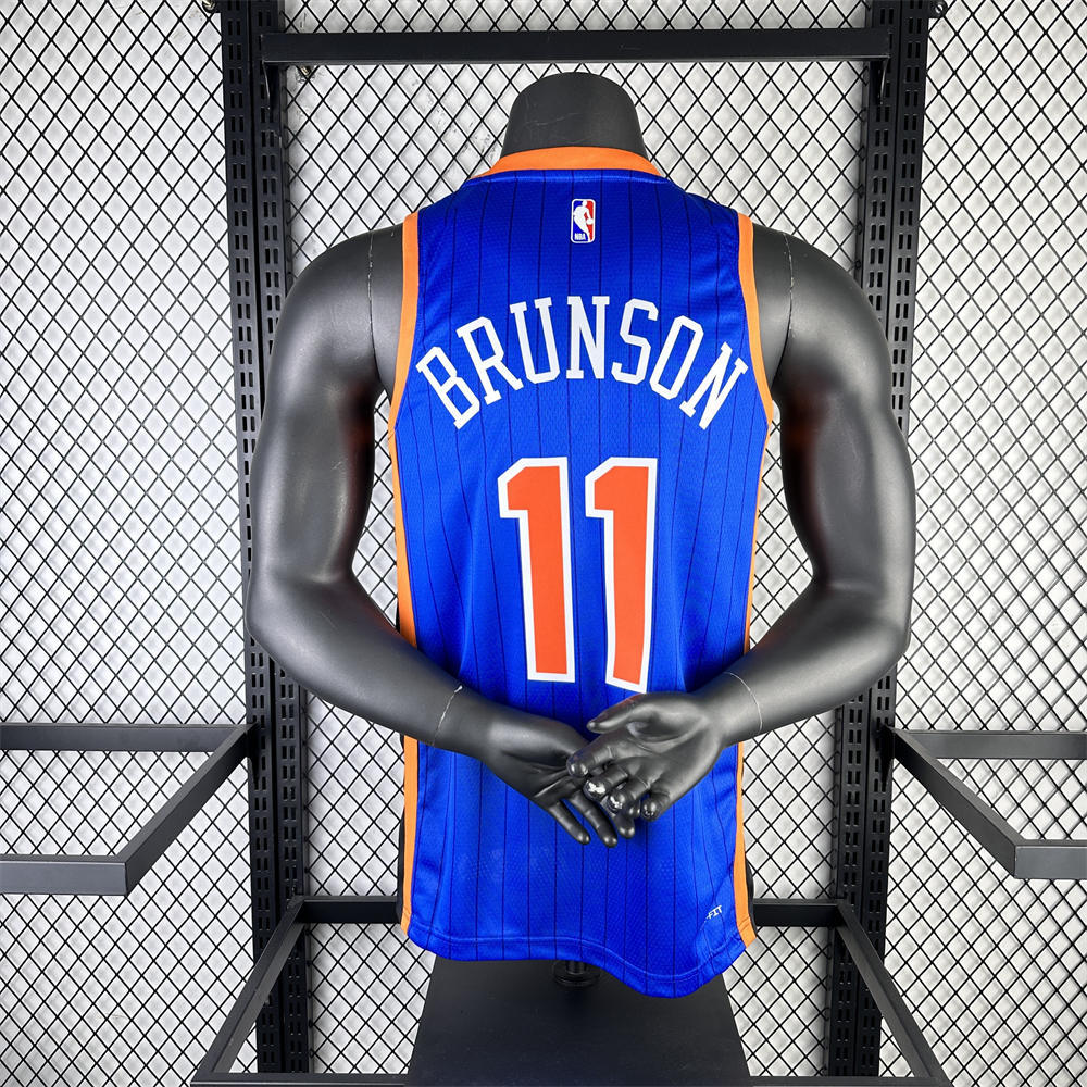 NBA New York Knicks 2024 Round Neck Blue jersey BRUNSON#11 S-XXL