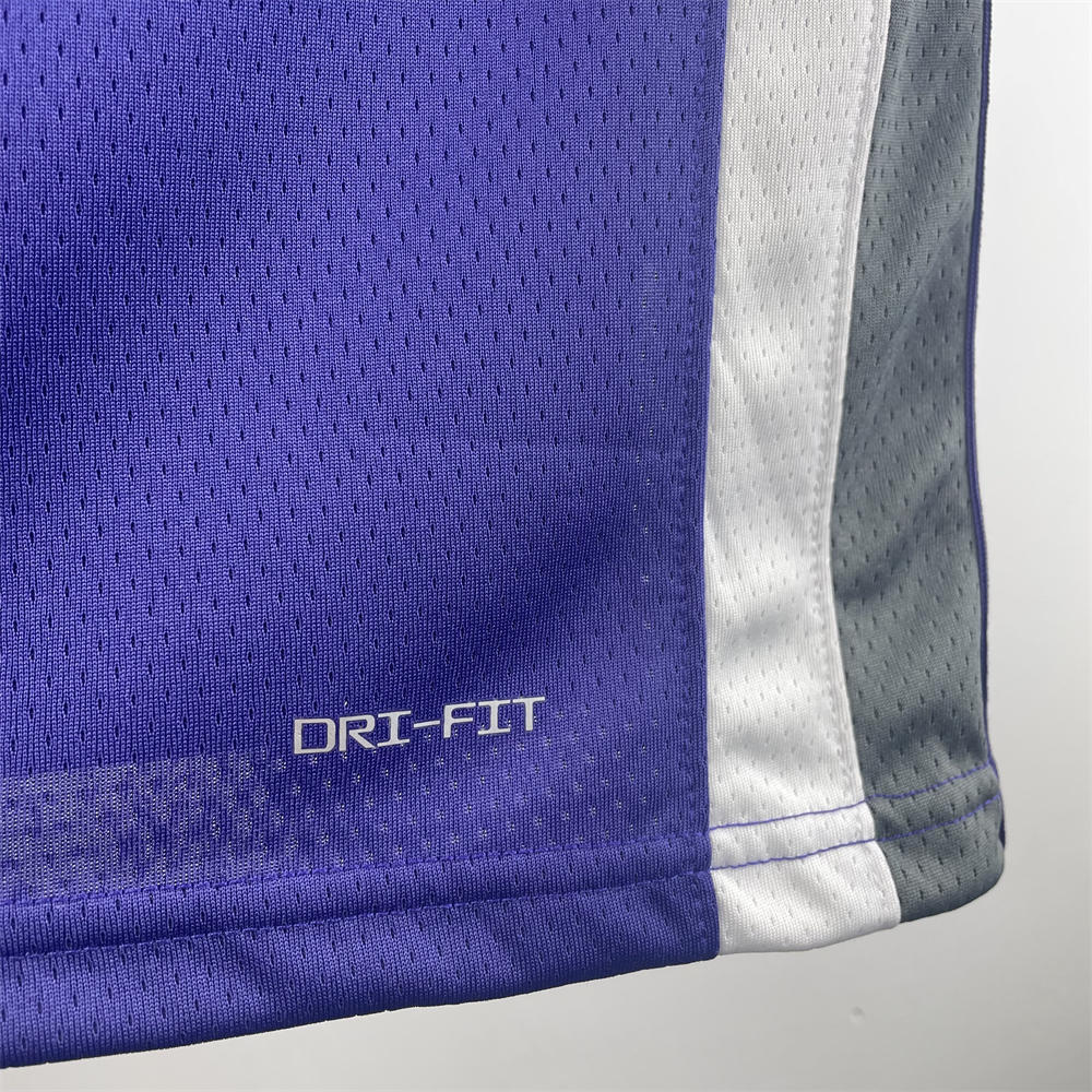 NBA Scaramento Kings 2024 V-Neck Purple jersey FOX#5 S-XXL