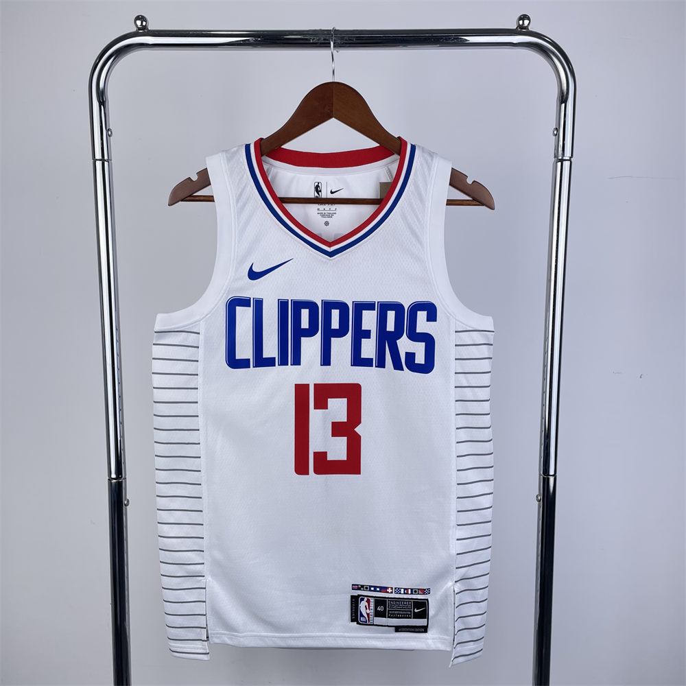 NBA Los Angeles Clippers 2023 V-Neck White Jersey GEORGE#13 S-XXL