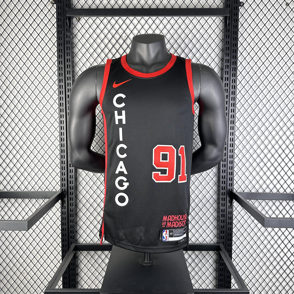 NBA Chicago Bulls Michael RODMAN#91 23/24 Swingman Jersey - City Edition s-xxl