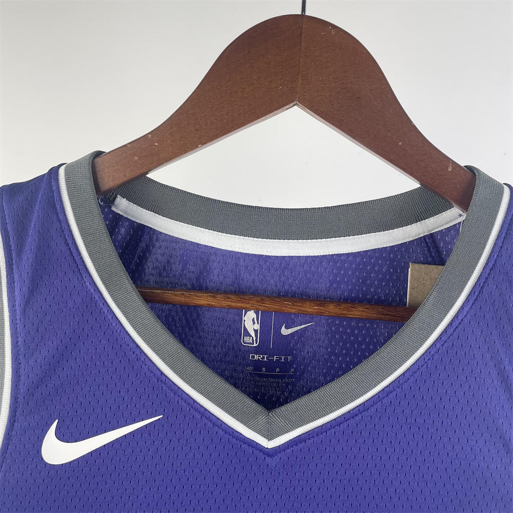 NBA Scaramento Kings 2024 V-Neck Purple jersey FOX#5 S-XXL