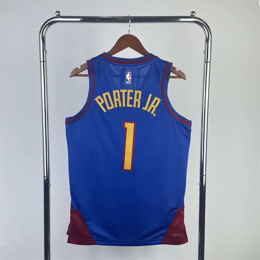NBA Denver Nuggets 2024 Round Neck Blue jersey PORTER#1 S-XXL