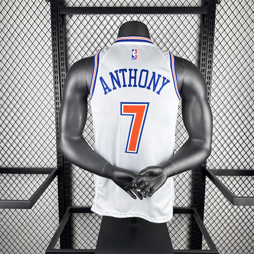 NBA New York Knicks 2019 Round Neck White jersey ANTHONY#7 S-XXL