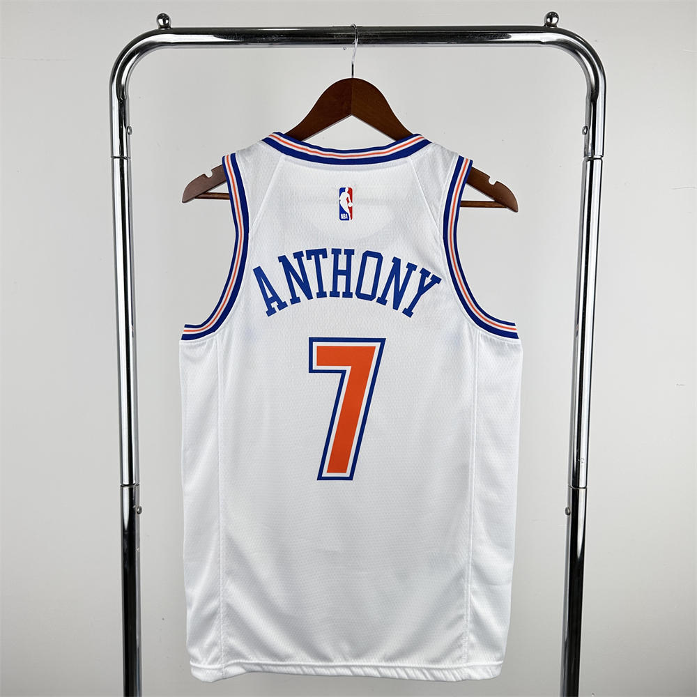 NBA New York Knicks 2019 Round Neck White jersey ANTHONY#7 S-XXL