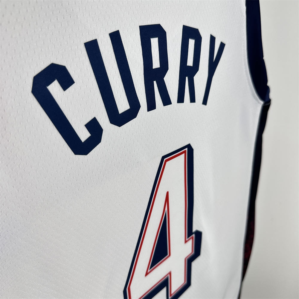 NBA USA 2024 Olympic Games White jersey CURRY#4 S-XXL