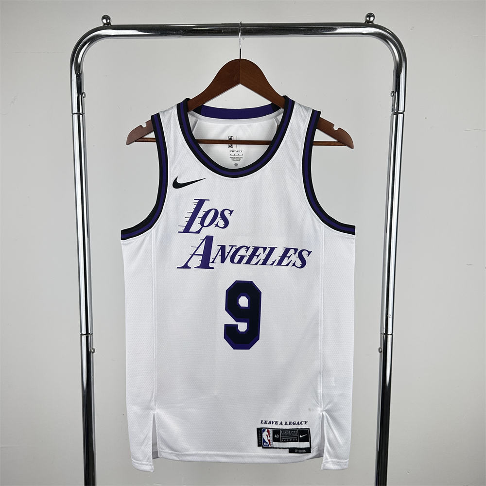 NBA Los Angeles Lakes Round Neck City Edition White Jersey JAMES JR.#9 S-XXL