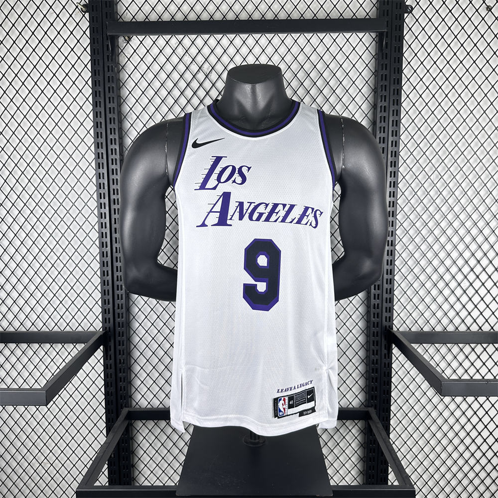NBA Los Angeles Lakes Round Neck City Edition White Jersey JAMES JR.#9 S-XXL