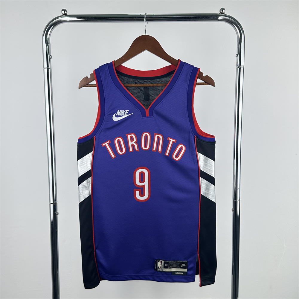 NBA Toronto Raptors 24/25 Retro Purple V-Neck Jersey BARRETT#9 S-XXL