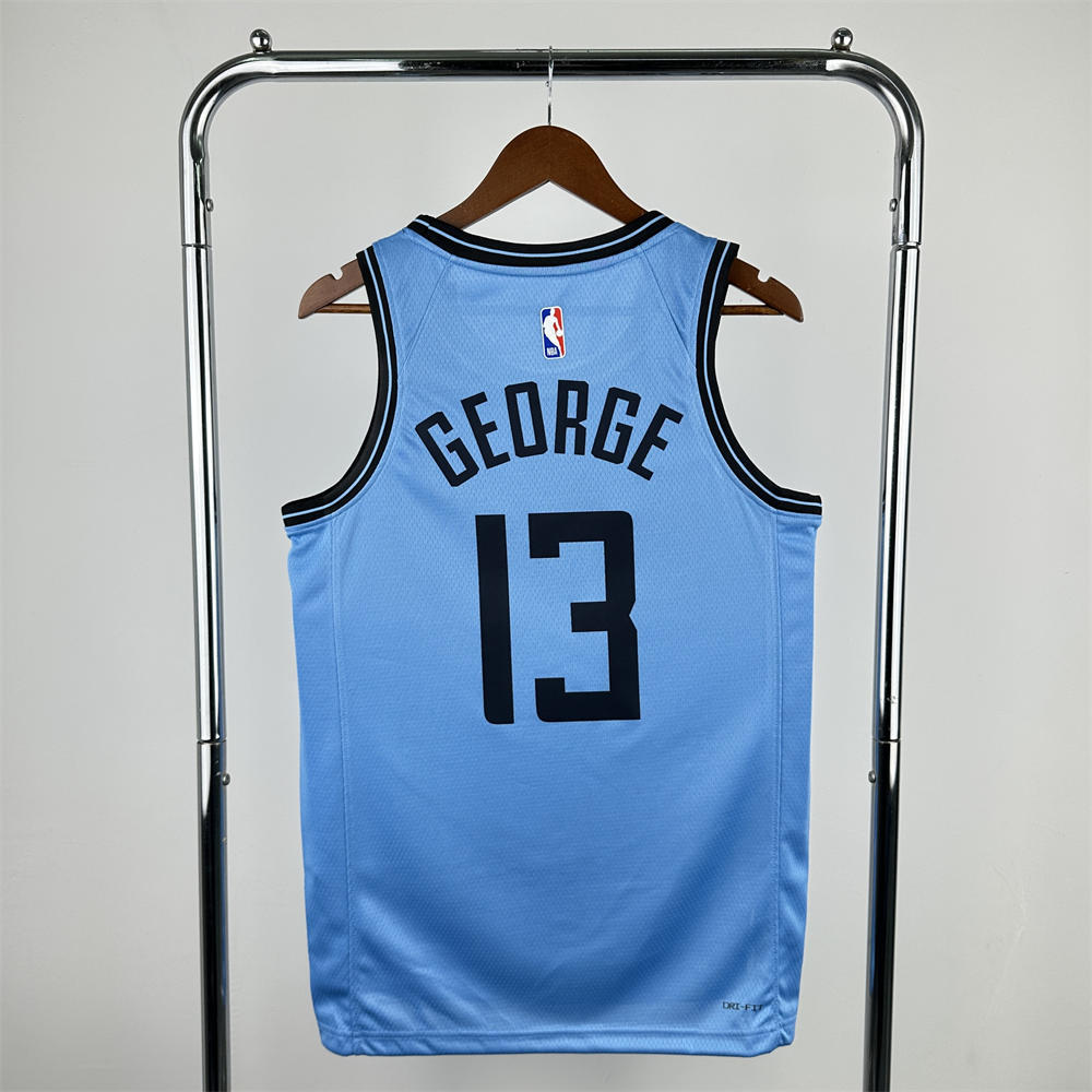 NBA Los Angeles Clippers 24/25 City Edition Round Neck Blue Jersey GEORGE#13 S-XXL