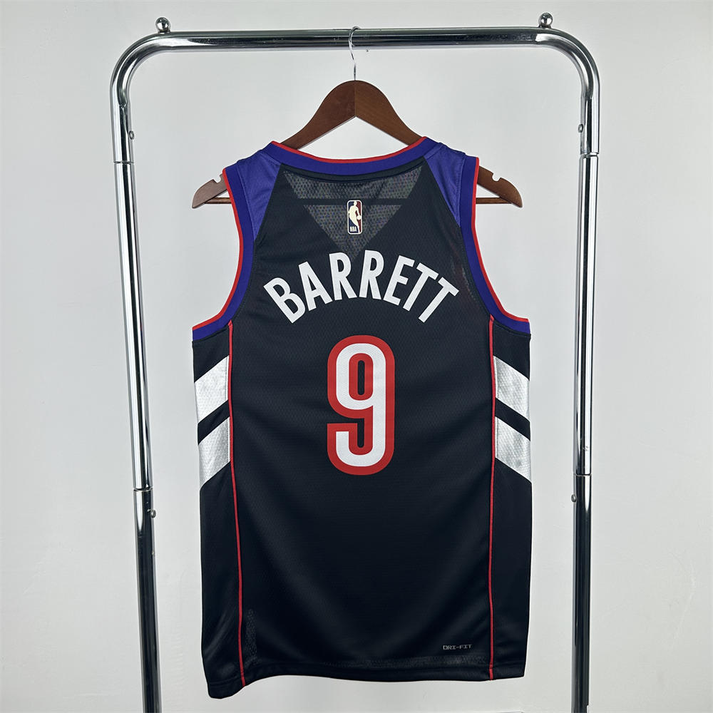 NBA Toronto Raptors 24/25 Retro Purple V-Neck Jersey BARRETT#9 S-XXL