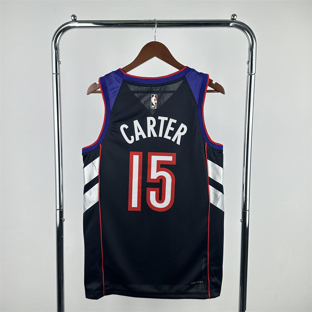 NBA Toronto Raptors 24/25 Retro Purple V-Neck Jersey CARTER#15 S-XXL