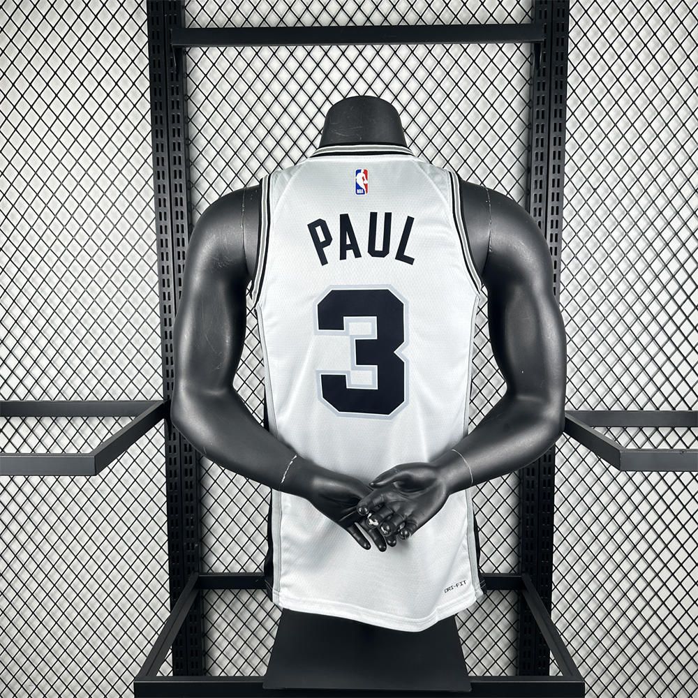 NBA San Antonio Spurs PAUL#3 2022/23 White Icon Edition Swingman Jersey S-XXL