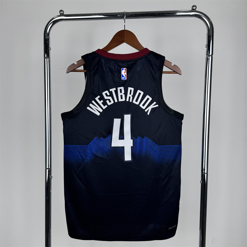 NBA Denver Nuggets 2024 City Edition Round Neck Black jersey WESTBROOK#4 S-XXL
