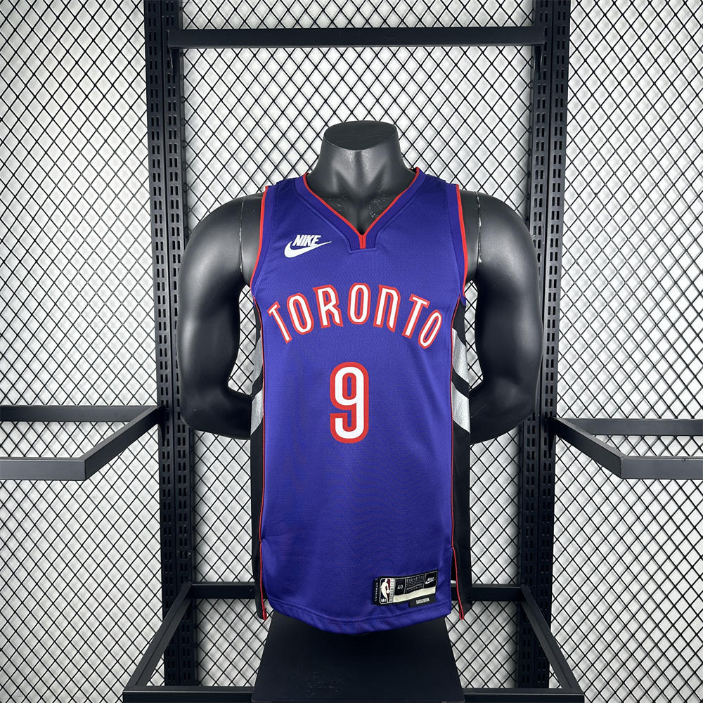 NBA Toronto Raptors 24/25 Retro Purple V-Neck Jersey BARRETT#9 S-XXL