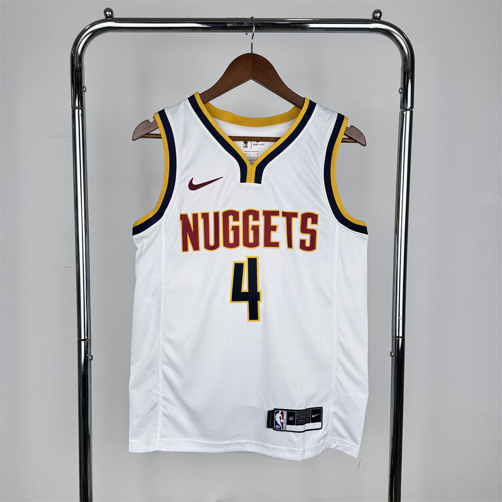 NBA Denver Nuggets Round Neck White jersey WESTBROOK#4 S-XXL