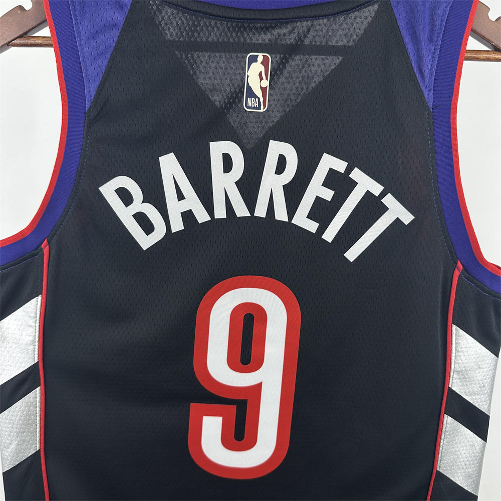 NBA Toronto Raptors 24/25 Retro Purple V-Neck Jersey BARRETT#9 S-XXL