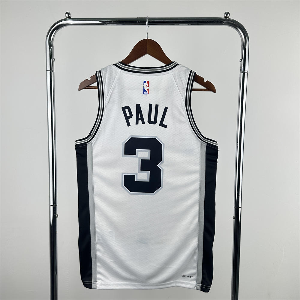 NBA San Antonio Spurs PAUL#3 2022/23 White Icon Edition Swingman Jersey S-XXL