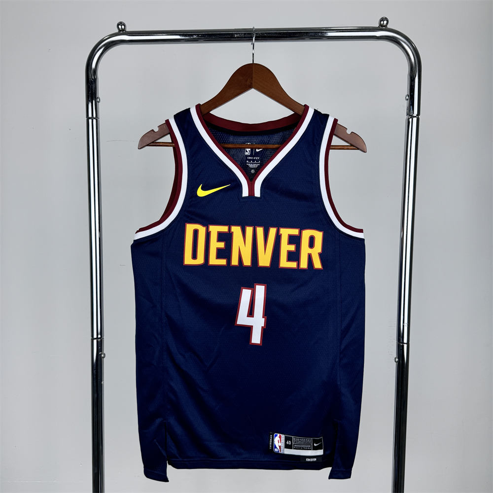 NBA Denver Nuggets Round Neck Dark Blue jersey WESTBROOK#4 S-XXL