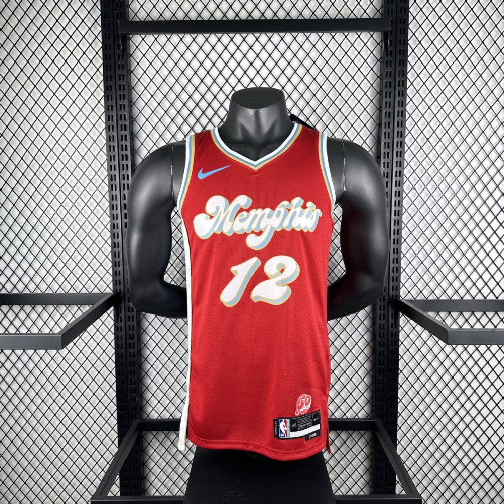NBA Memphis Grizzies 24/25 City Edition Red jersey MORANT#12 S-XXL