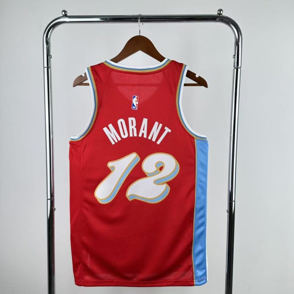 NBA Memphis Grizzies 24/25 City Edition Red jersey MORANT#12 S-XXL