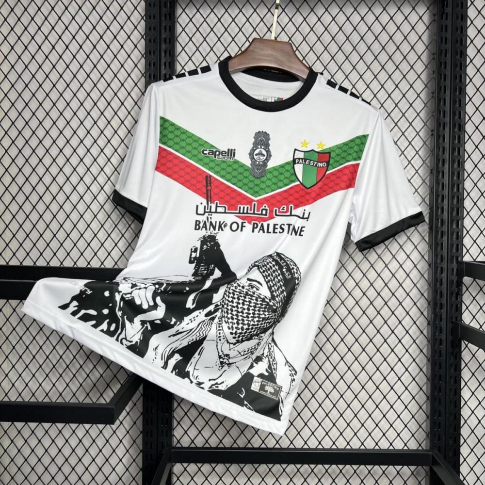 2024/25 CD Palestino White Graffiti Jersey Fan Version
