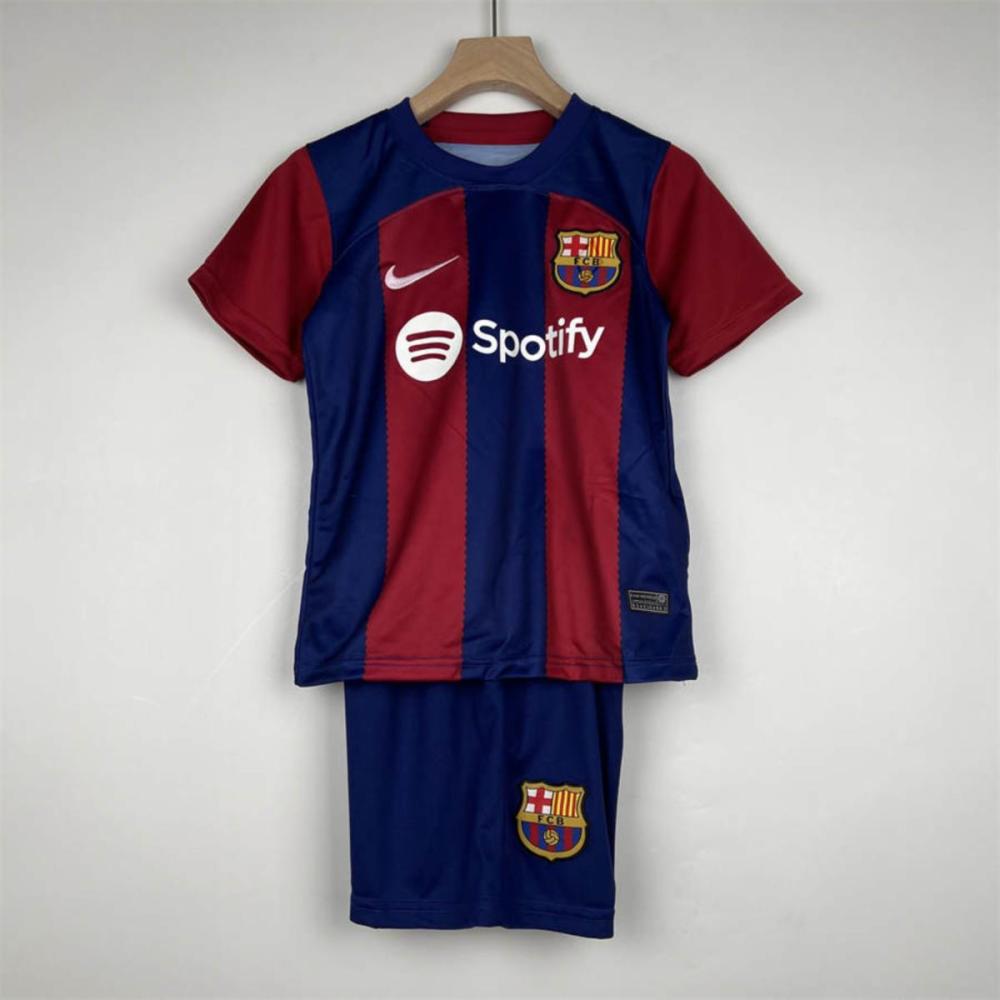 23/24 Kids Barcelona Home jersey Kid Kits Size 16-28
